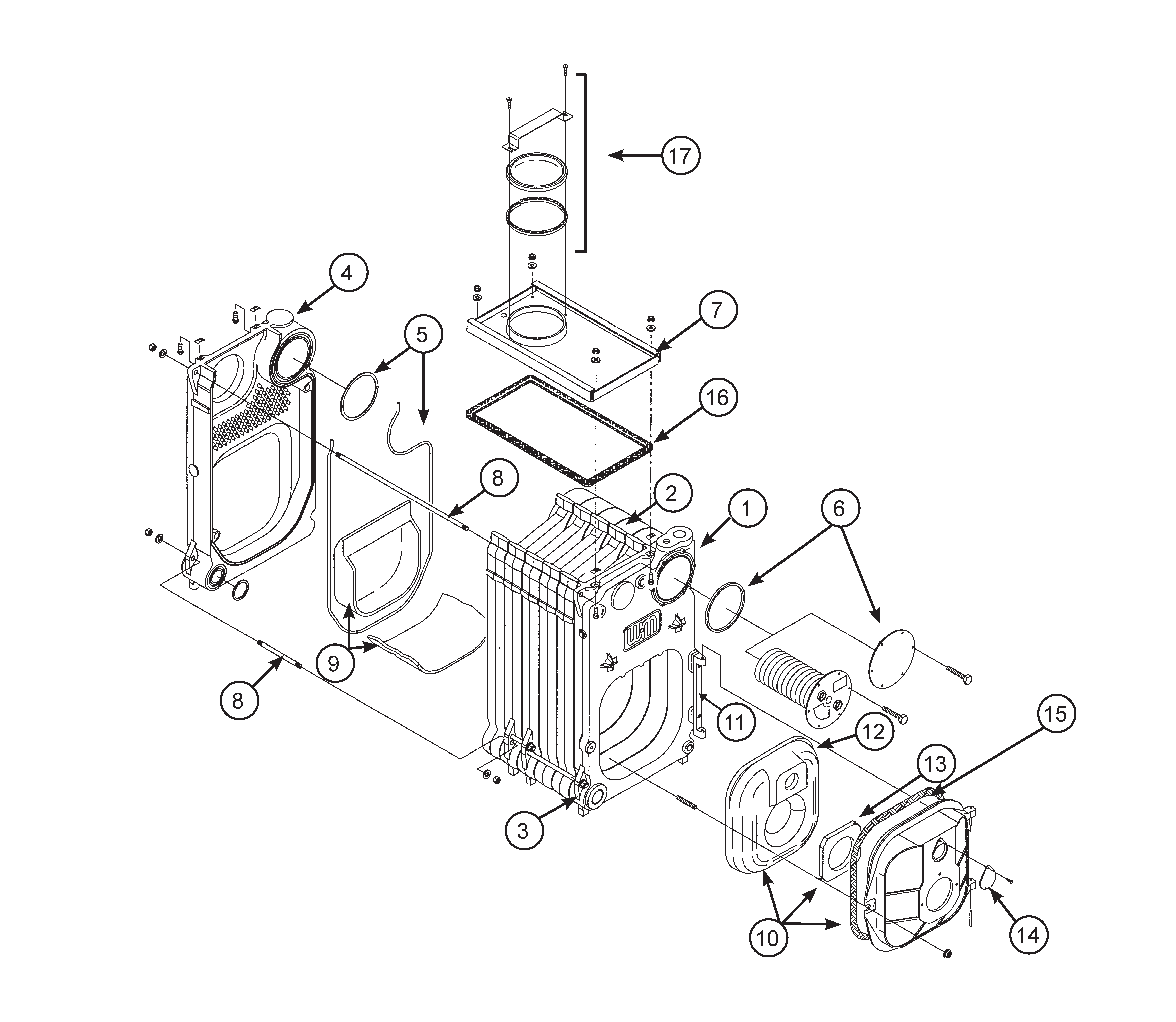 WTGO-3L Section Assembly Parts Drawing